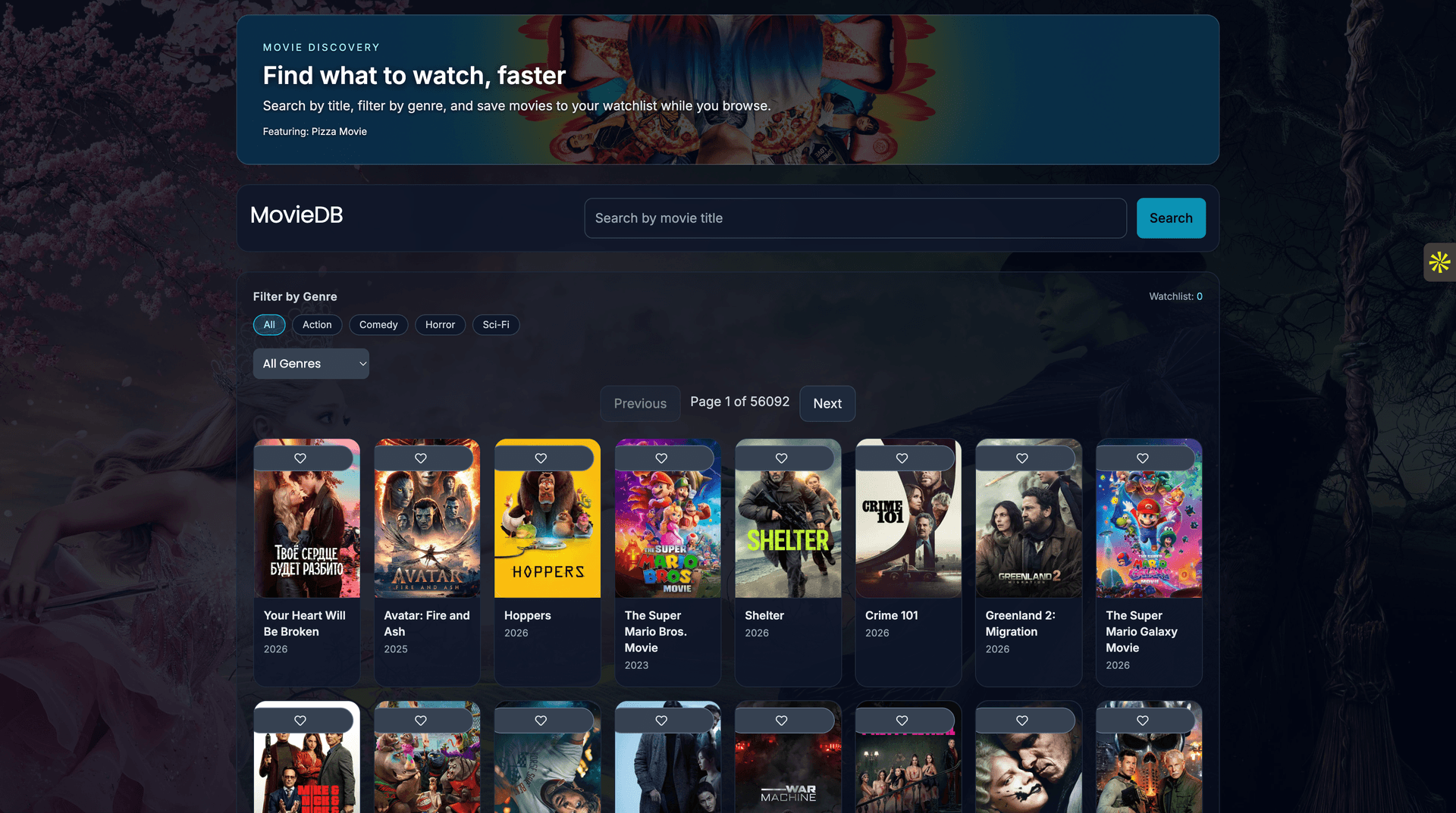 MovieDB Webapp project screenshot