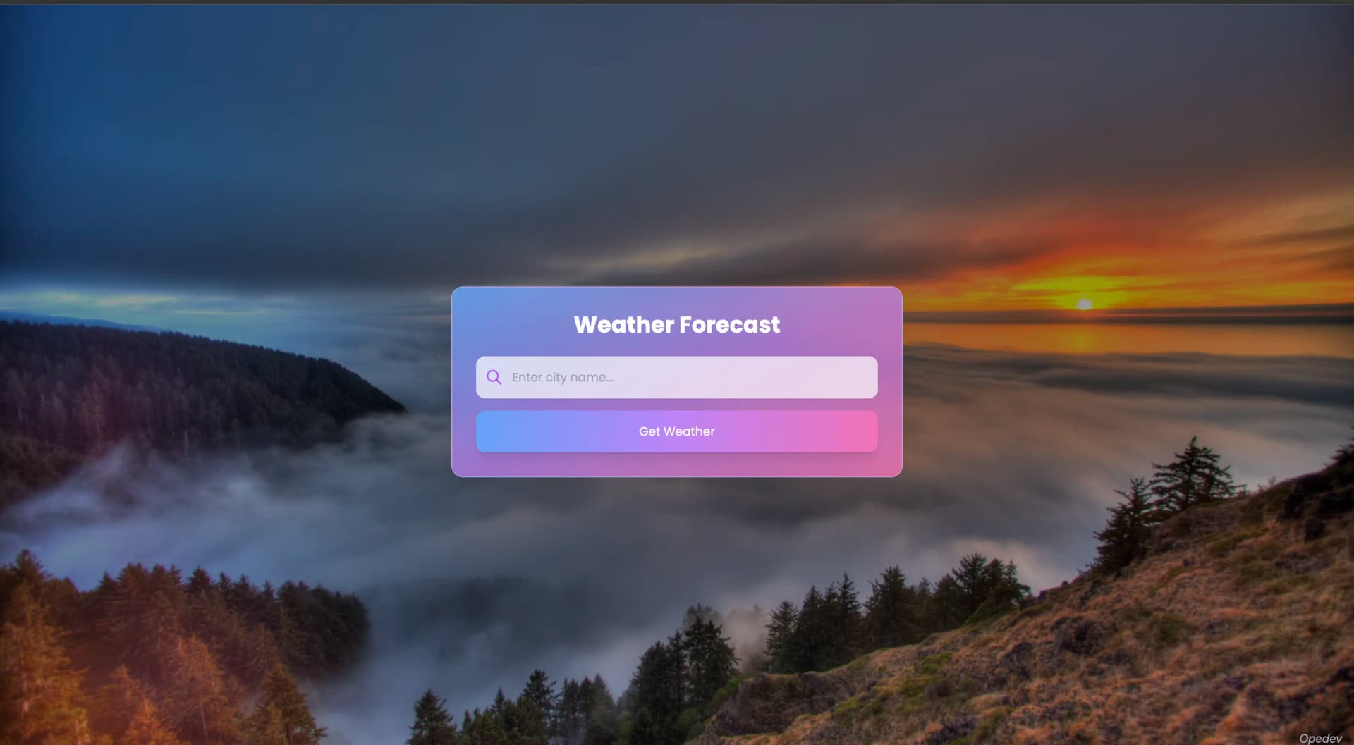 Weather App project screenshot